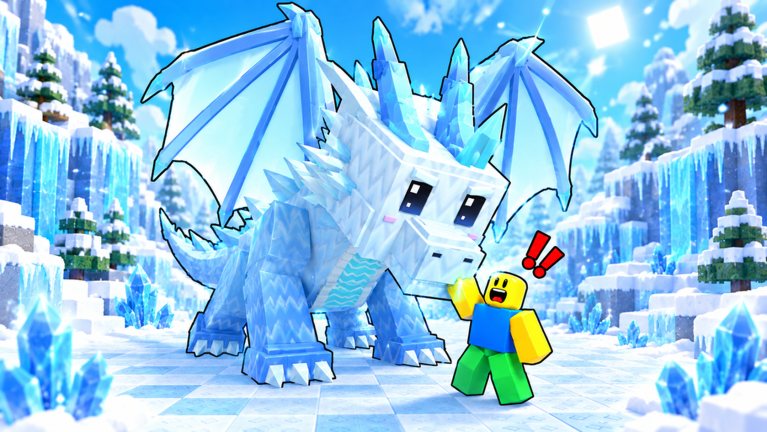 A player sneaks past the ice dragon in the Snow Zone